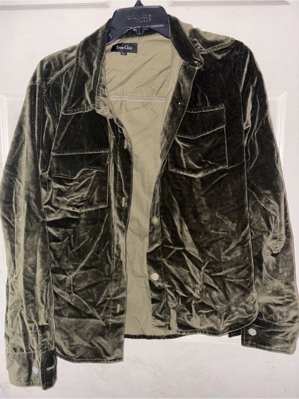 True Grit women Olive Green Velvet Jacket